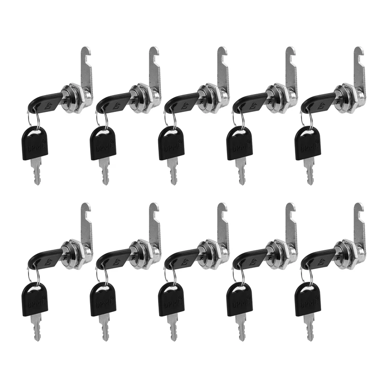 N15R-10 Set Security Lock Metal Cylinder Cabinet Locker Cam Lock With Keys Security Mailbox Drawer 16Mm