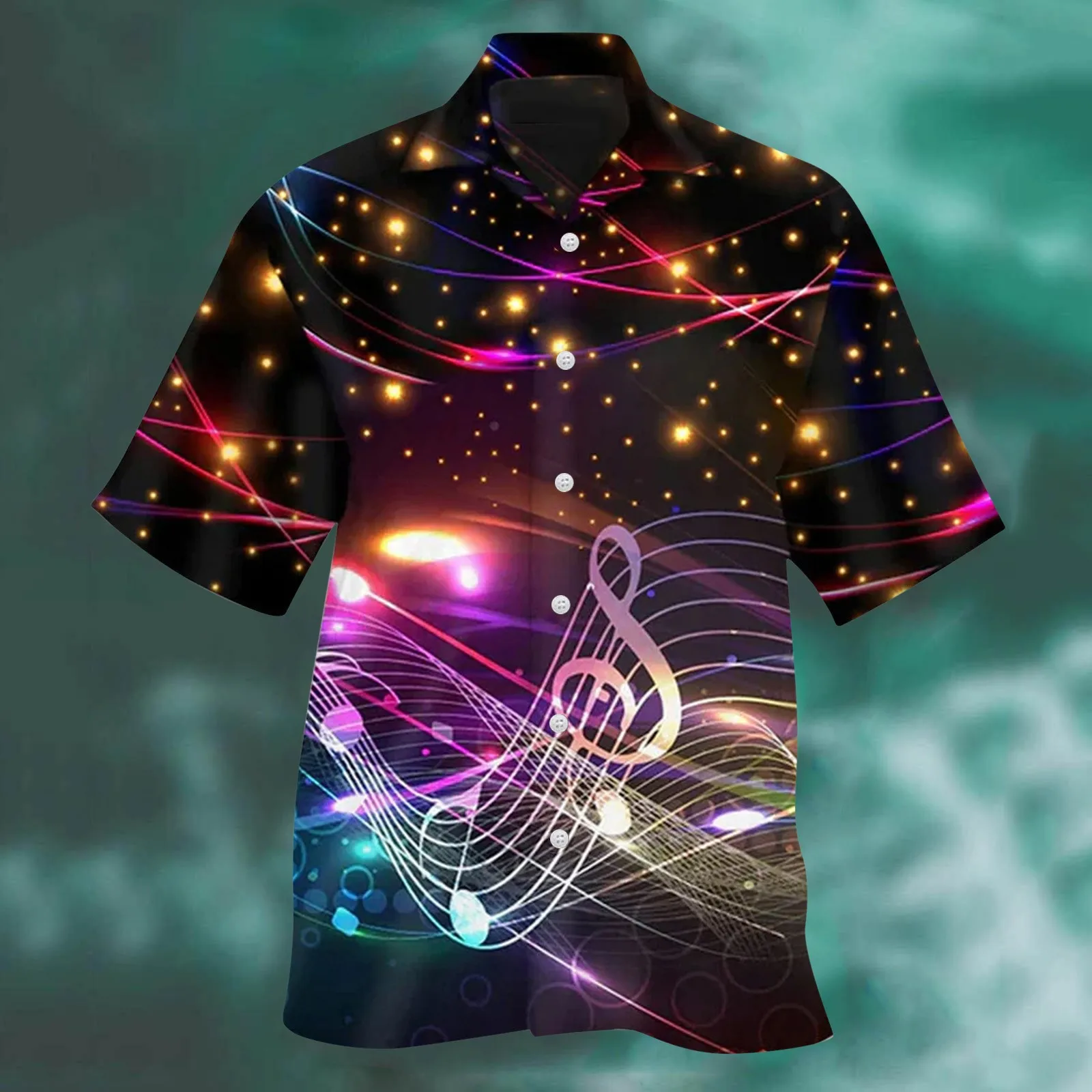 

Men's Spring/summer Fashion Casual Sports Party Beach Loose Print Short Sleeved Shirt Business Handsome Men