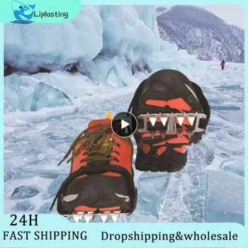 Snow Shoe Cover Protable Antiskid Shoes 10 Tooth Crampons Shoe Covers For Shoes Mens Crampon Climbing Grips Light Weight Sturdy