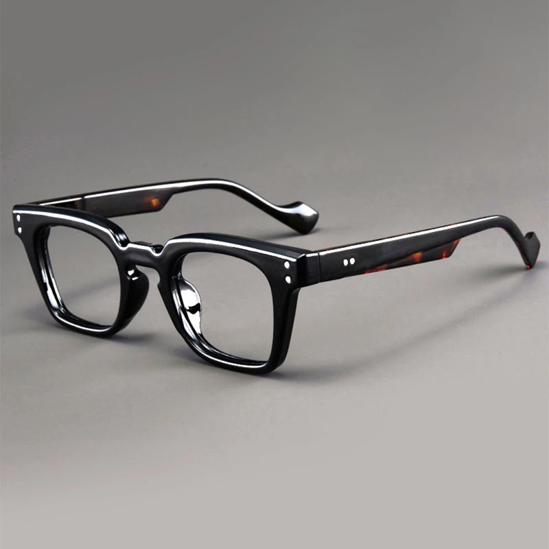 KAMMPT Vintage Square Glasses Men Retro Design Chic Blue