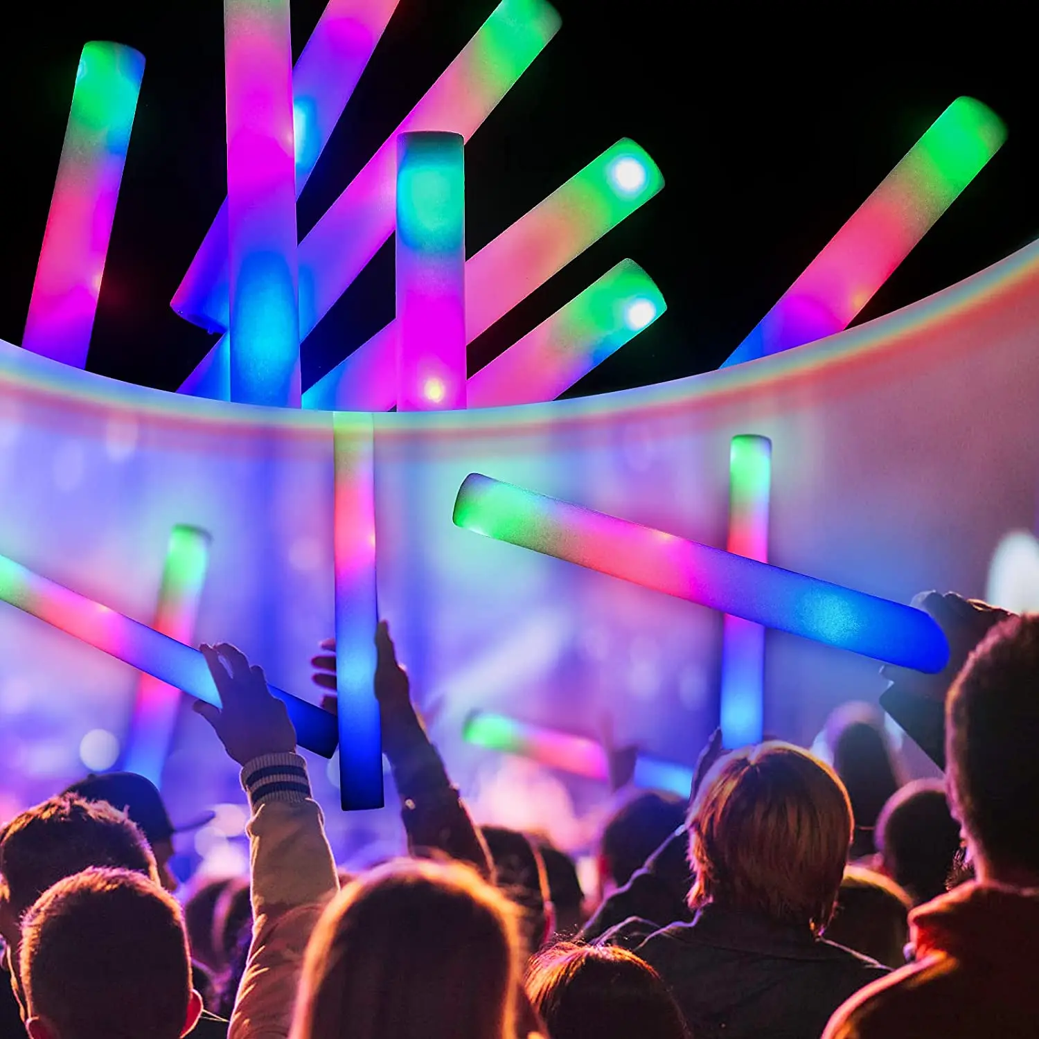 Bâton lumineux Fluorescent en mousse électroluminescente, accessoire de  Concert Vocal clignotant, décoration de fête, éponge lumineuse colorée LED  - AliExpress
