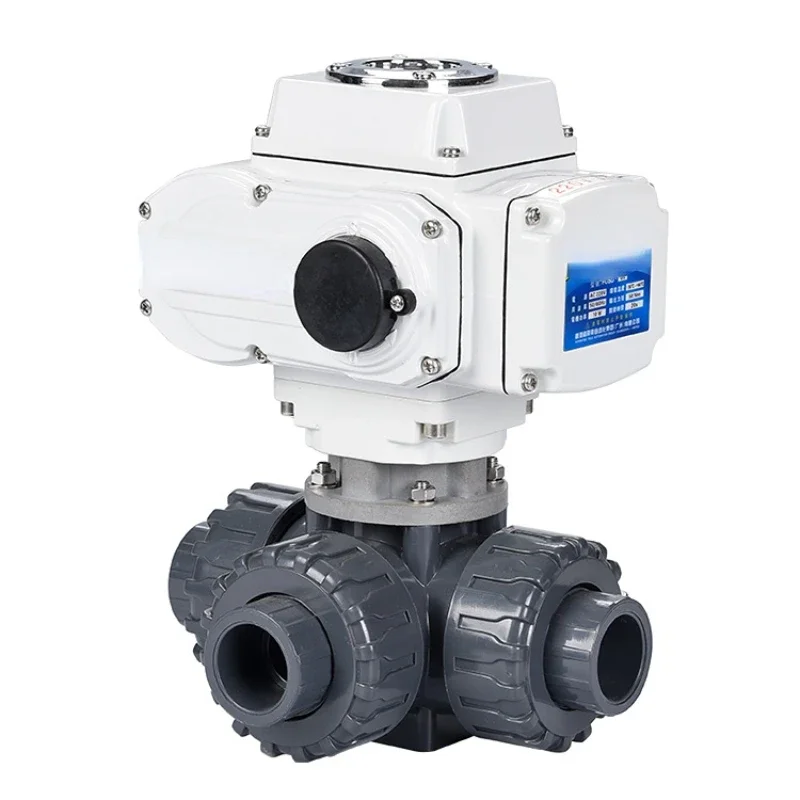 On-off-modulating-control-3-way-electric-ball-valve-DN15-DN50-PVC-UPVC ...