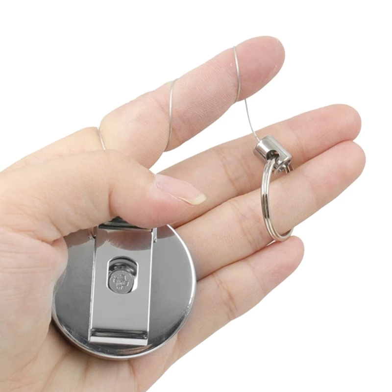 개폐식 배지 홀더 키 릴, 펜 커버가 있는 금속 카라비너 키체인