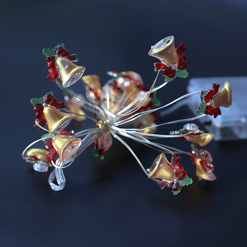 

New Year 2024 Fairy LED Bell Snowman Copper Wire String Light Wedding Christmas Garland Lamp for Home Bedroom Decoration Navidad