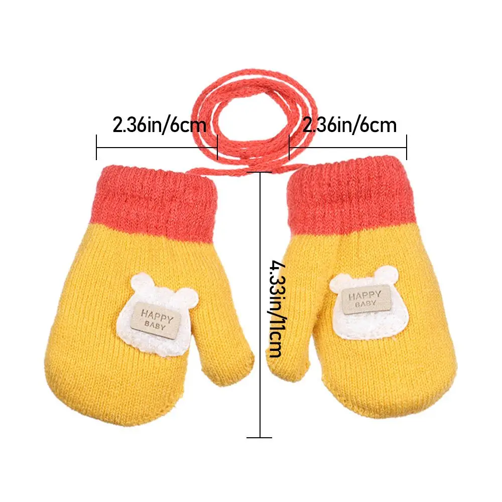 1-6 Years Baby Winter Hand Gloves Thick Warmer Knitted Mittens Thicken Mittens for Kids Cute Cartoon Gloves Boys Girls