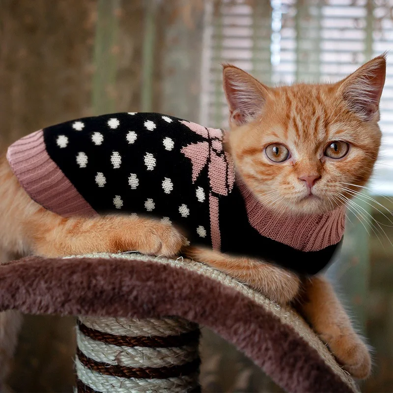 Suéter Navideño Para Perro O Gato – Rojo, Punto Acrílico, Tallas XS A XL, Lazo Incluido