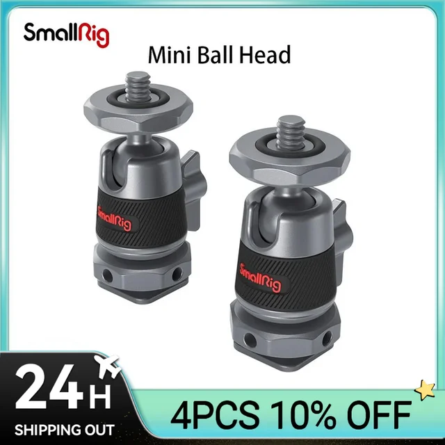SmallRig 미니 볼 헤드, 탈착식 콜드 슈 마운트, 모니터 조명 및 비디오 액세서리, 카메라 2948 마운트