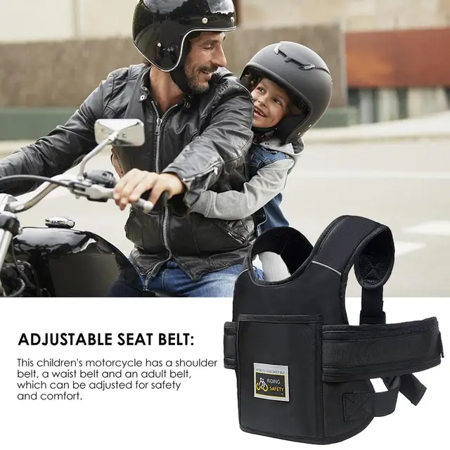 Harnais De Sécurité Moto Enfant - Ceinture Réfléchissante Antidérapante - Connexion Parent-enfant