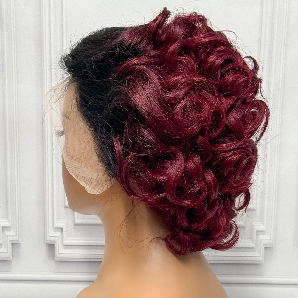 Short Loose Bouncy Wig 180% Density 13x4 Lace Frontal Wig  display picture 1