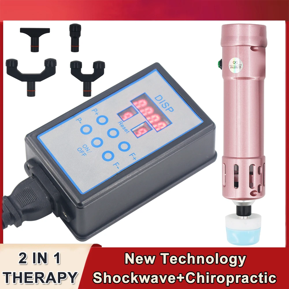 

New Shockwave Therapy Machine Professional 2 in 1 Shock Wave Chiropractic Tool For Shoulder Waist Pain Relief Fasciitis Massager