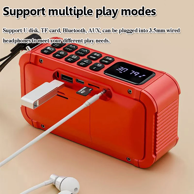 Mini Powerful Bluetooth Speaker Recorder Handsfree Call Heavy Bass Soundbar Hifi Lossless Music Player Support FM TF Card U Disk