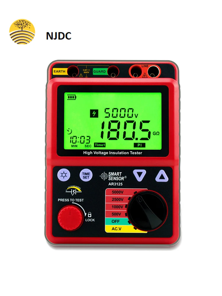 

Ar3125 Digital High Voltage MEGOHMMETER 5000V Insulation Resistance Tester Electronic Shaking Watch