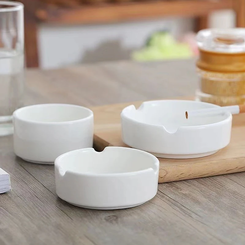 Ceramic Ashtray for Cigarette Home Office Portable Round