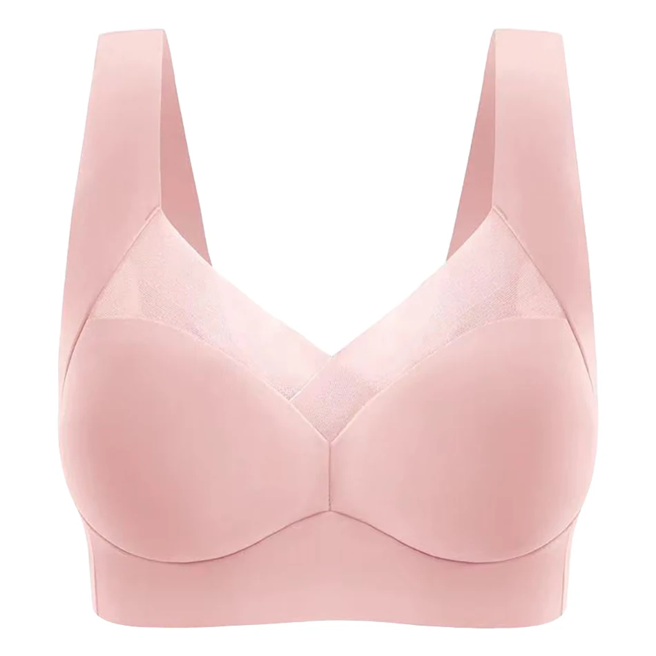 Ergonomic Women Plus Size Seamless Sports Bras Breathable Ice Silk No Underwire Built in Soft Padded Cups for Ultra Comfortable 6
