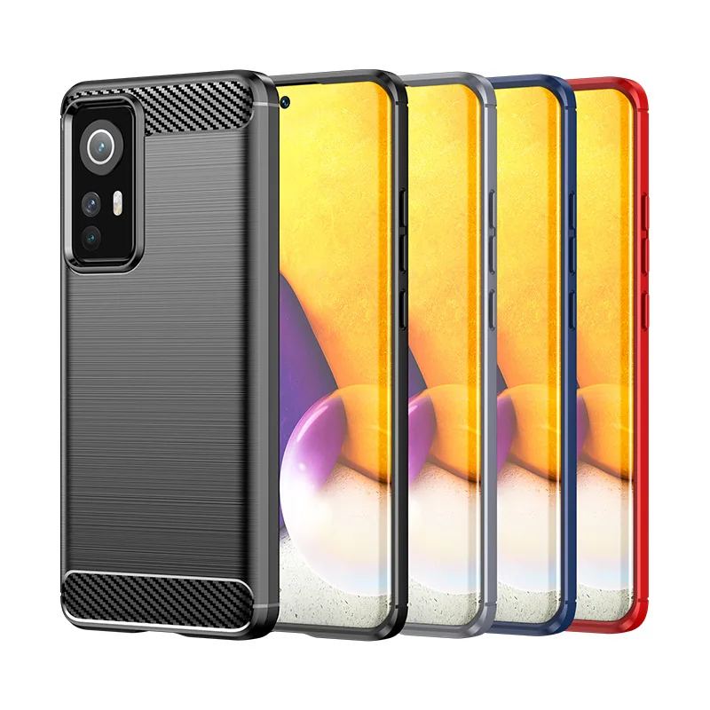 

Чехол для Xiaomi 12/12X/12 Pro/12Ultra, силиконовый Ударопрочный Мягкий чехол из ТПУ с начесом, черный, синий, красный