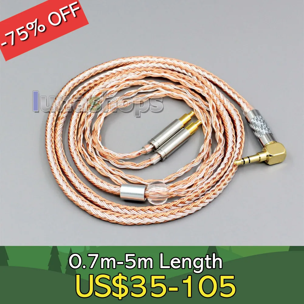 

3.5mm 2.5mm 4.4mm XLR Balanced 16 Cores OCC Silver Plated Cable For Audio Technica ATH-ADX5000 ATH-MSR7b 770H 990H A2DC LN006394