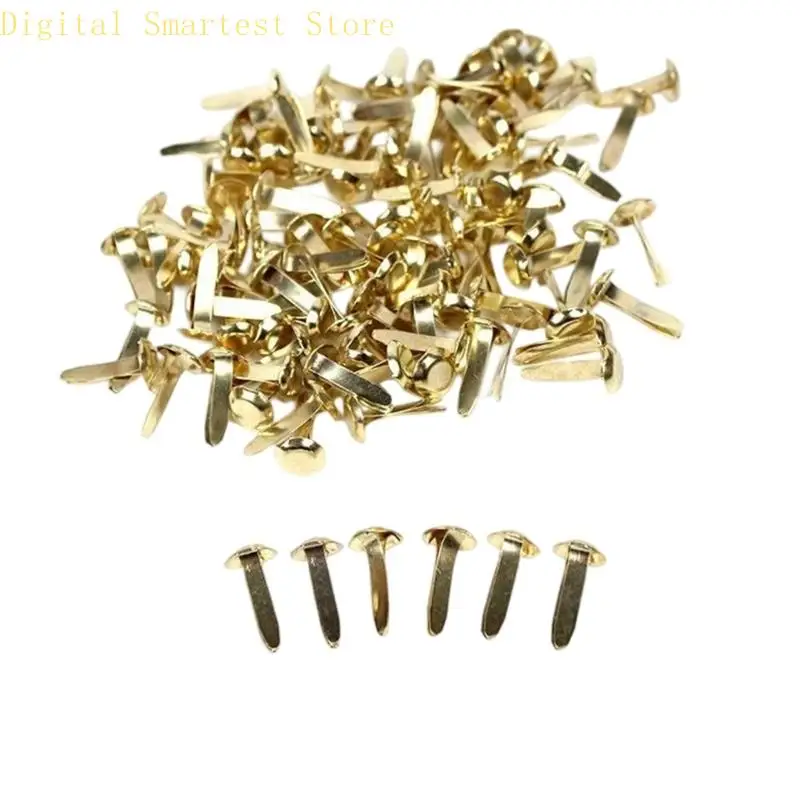85AA 400Pcs 스크랩북 카드 제작을 위한 둥근 금속 브래드 2구 금속 압정