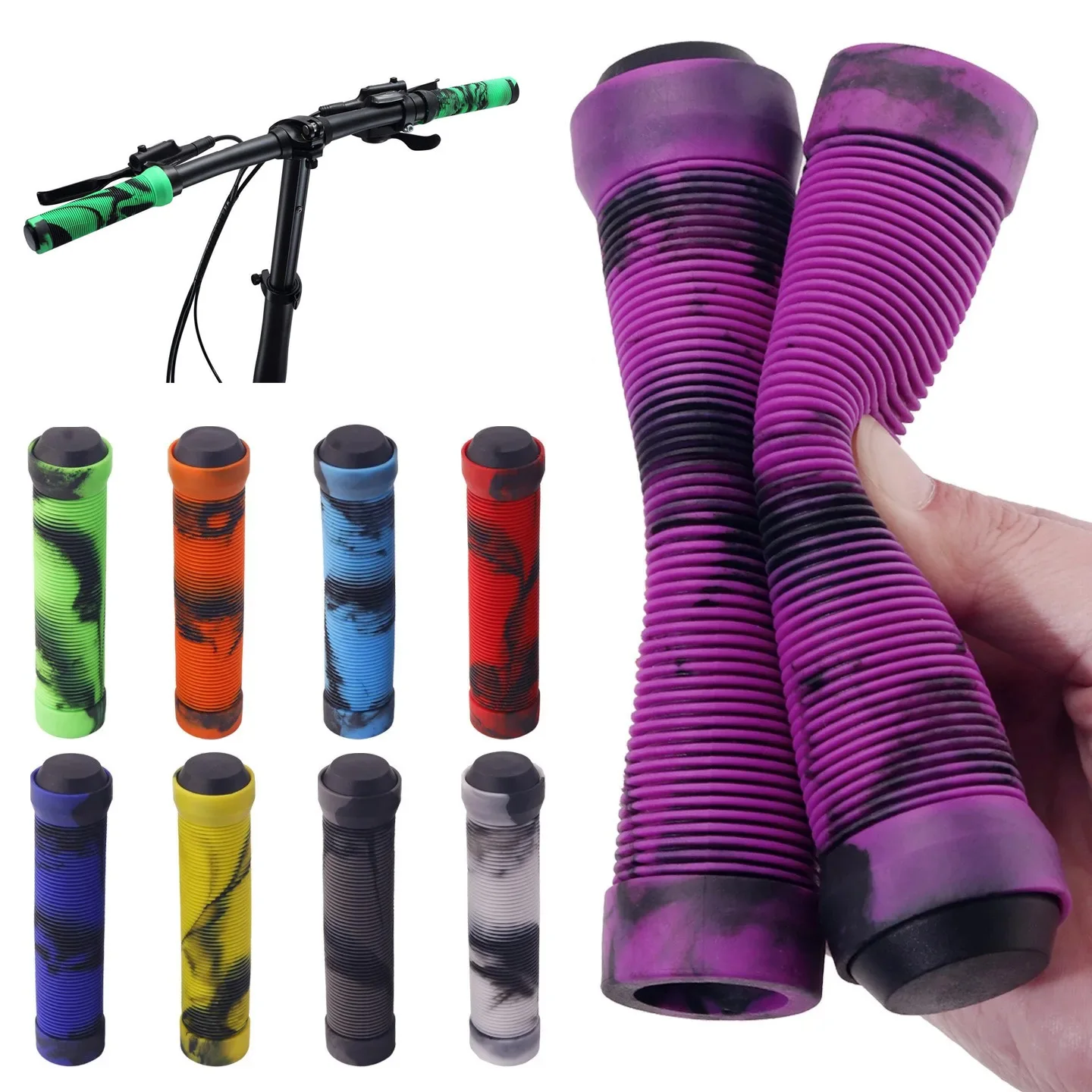 Soft Shock-Absorbing MTB Bike Handlebar Grips - Versatile All-Terrain Bicycle Handle Covers