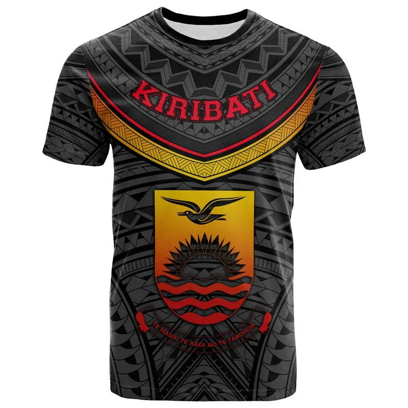 

Summer Hawaii Kiribati Polynesian 3D Printed T-shirt Men's Crewneck Casual Oversized T-shirt Street T-shirt