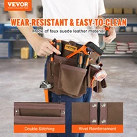 VEVOR 13 Pockets Tool Belt Waist Pouch with Dual Hammer Loops Tool Storge Bag for Wrenchs Screw Electrician Carpenter Repair 2