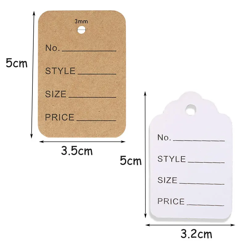 Lot De 1000 étiquettes Blanches 3,5x5,7 Cm - Avec Ficelle, Inscriptibles - Pour étiquetage Produits, Vente