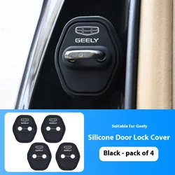 Silicone Door Lock Protector: 4 - Piece Anti - Collision & Noise - Reducing Waterproof Cover (Black)