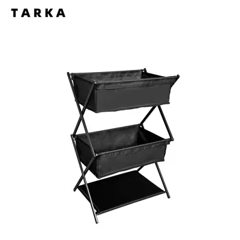TARKA Camping New Storage Rack Three-Layer Folding Portable Storage Rack For Picnics Barbecue Storage Rack Multifunctional Shelf 1