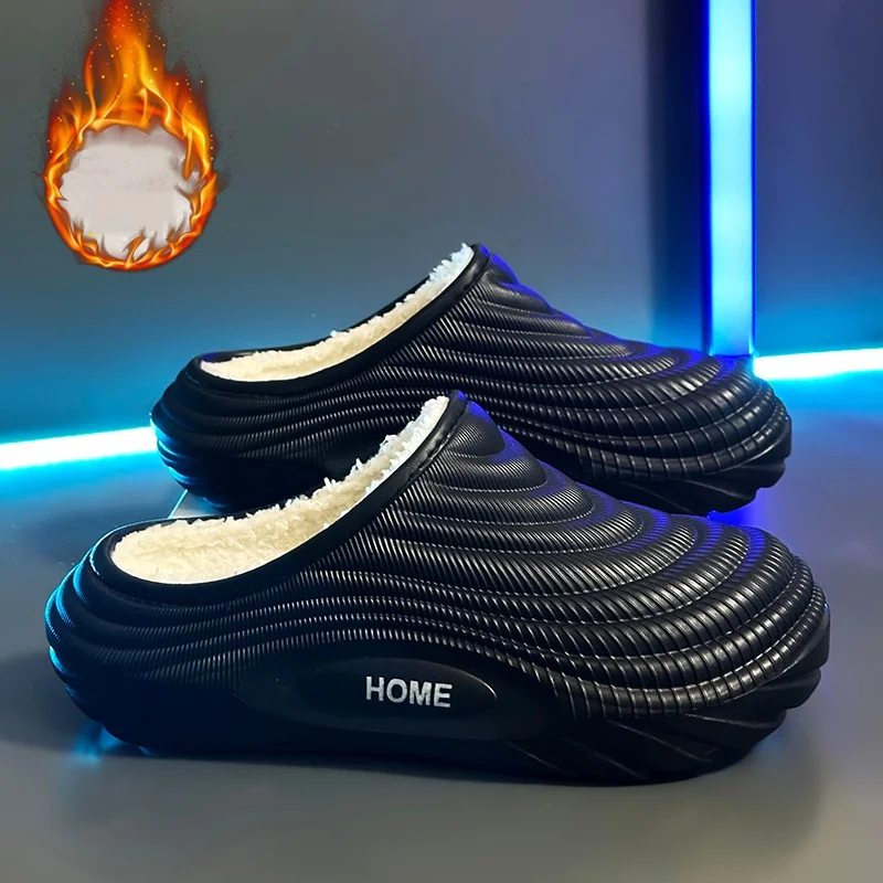 Autumn and Winter Waterproof Cotton Shoes for Men and Women, Plus Velvet to Keep Warm, Outer Wear Cotton Slippers