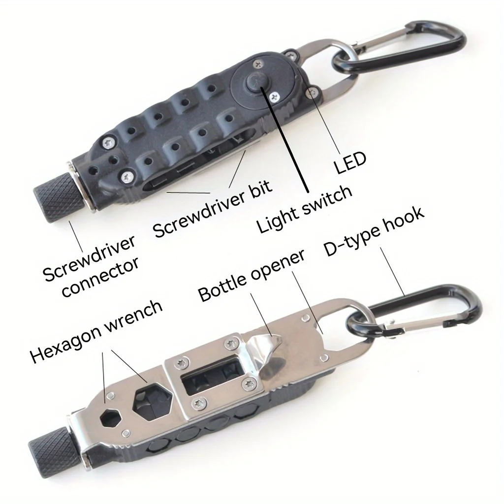 GEM Multi-Tool 6-in-1 Pocket Screwdriver Set with LED Light