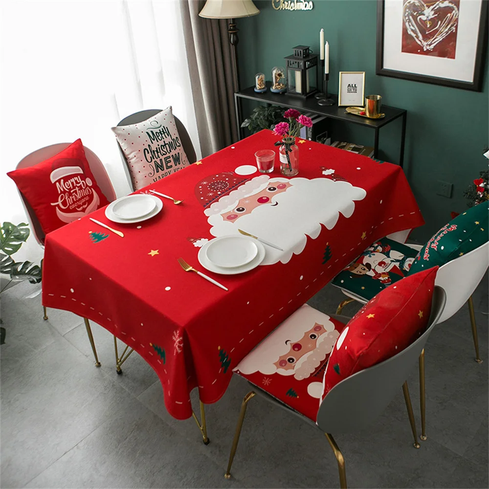 

Красная настольная скатерть в виде рождественской елки, олени, милый клетчатый бант, Женский фон для рождественской свадебной вечеринки, украшение для дома