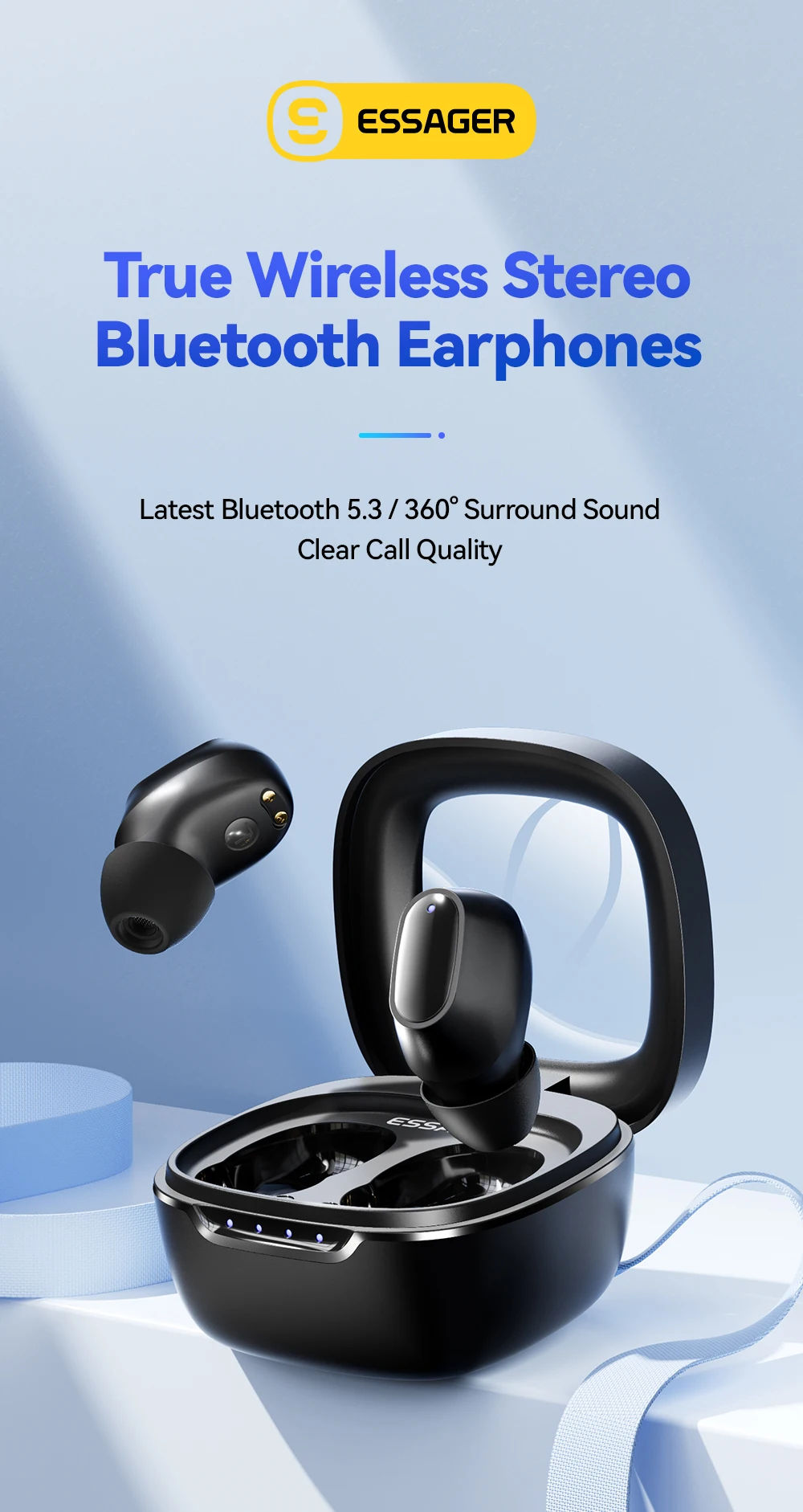 Description Picture 2 of itemEssager TWS Bluetooth5.3 Earphone Noise Cancelling Earbuds True Wireless Stereo Sports Headset  In-Ear Handsfree With Microphone