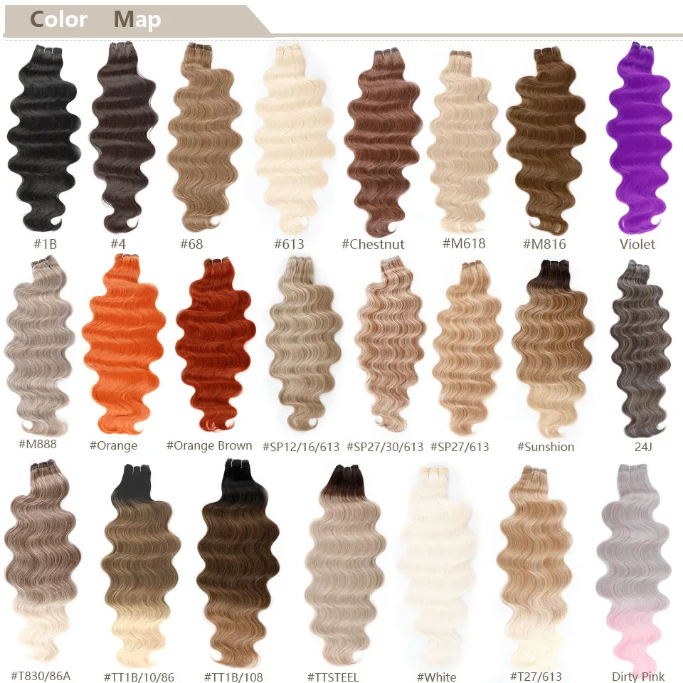 하이라이트 골드 바이오 바디 웨이브 헤어 위브 번들, 합성 고온 부드러운 천연 인간 섬유 헤어 익스텐션, 26 인치, 30 인치