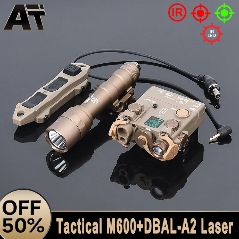 

Tactical Flashlight M300/M600 DBAL-A2 Red Green Infrared Laser infrared Strobe Pressure Switch Hunting Weapon Lamp Accessories
