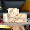 Nordic Marbling Leather Tissue Boxs Living Room Bedroom Desktop Tissue Holder Bathroom Draw Paper Storage Box Home Decoration 2