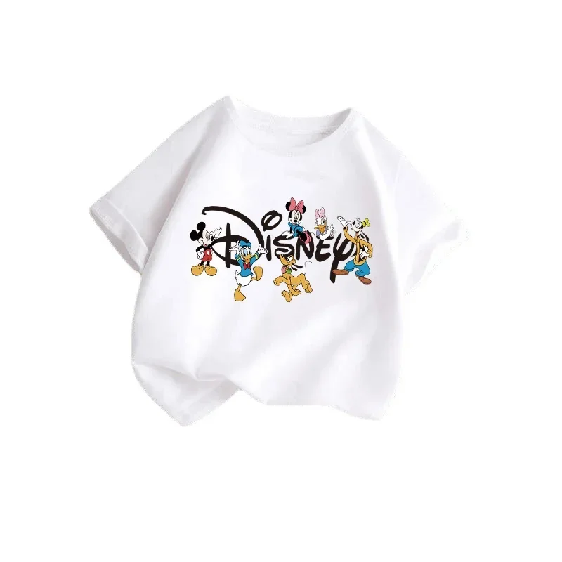 Children T Shirt Summer Kids Cartoon Spring Cotton Boy Girl Baby Print Minnie Donald Duck Mickey Mouse Cute Clothes