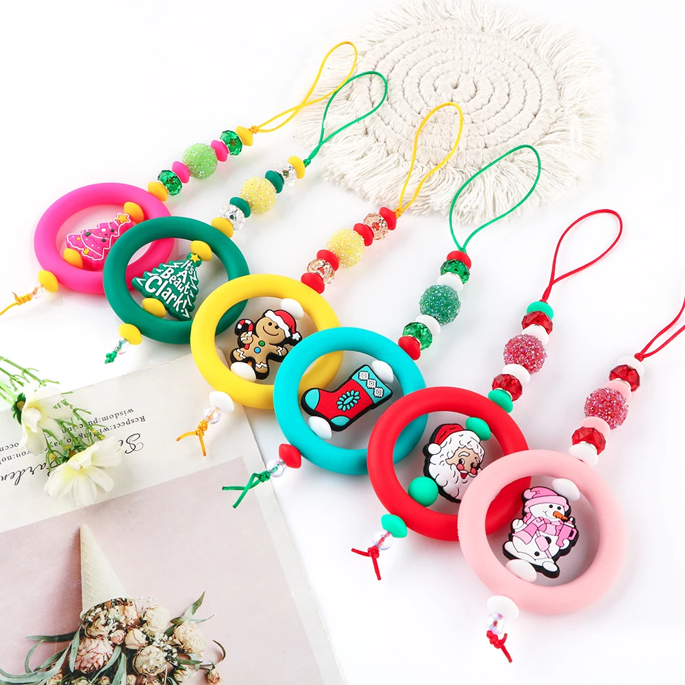 

3Pcs/lot 47/65mm Circle Silicone Ring Round Printed Ring Food Grade For Popular Jewelry Pendant Making