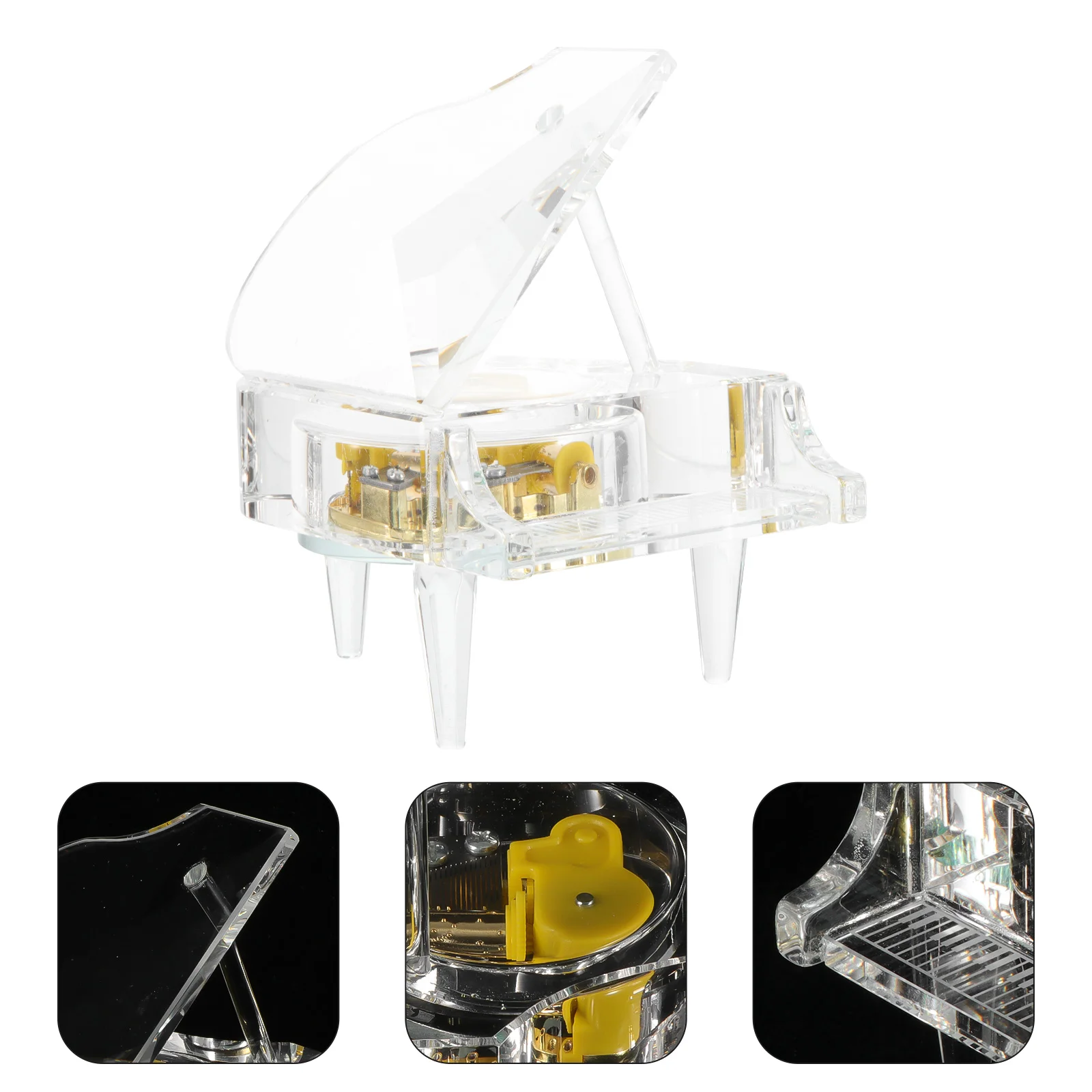 

1 Set Of Crystal Design Piano Musical Box Model Plaything Kids Gift Choice