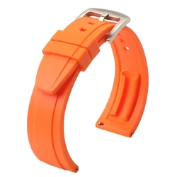 Deluxe Quick Release Rubber Watch Strap - Versatile Tropic Design - 22mm (Orange 1)