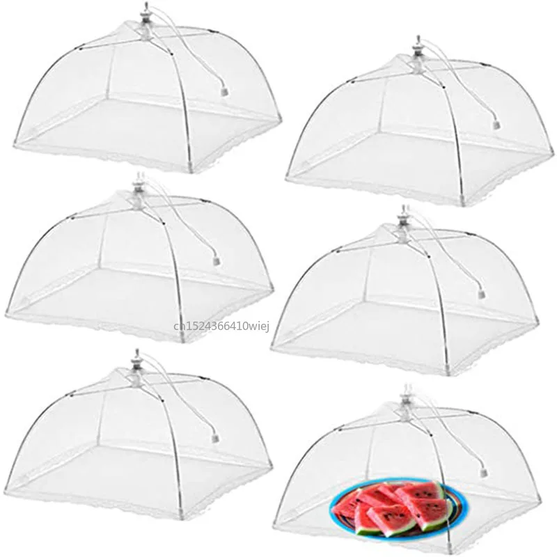Foldable Food Mesh Cover Fly Anti Mosquito Pop-Up Food Cover Umbrella Meal Vegetable Fruit Breathable Kitchen Accessories