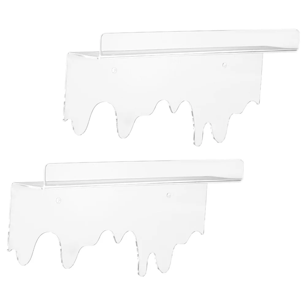 

2 Pcs Storage Rack Shelf Picture Frame Shelves Floating For Living Room