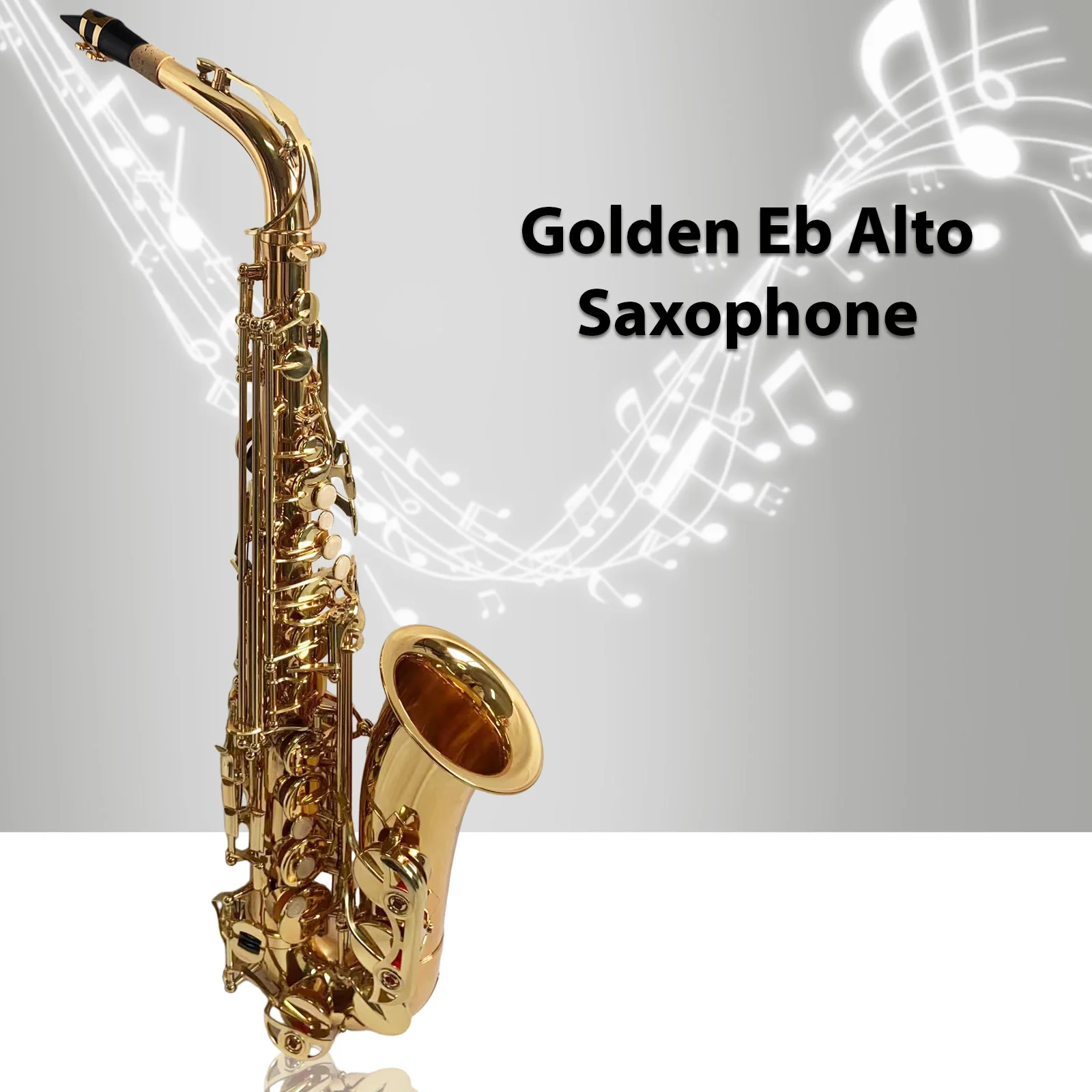 

Eb Alto Saxophone Sax Brass Body White Shell Keys Woodwind Instrument Full Set Accessories with Carry Case Gloves Cleaning Cloth