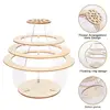 Wooden Puzzle Flower Vase with Stem Holder Heavy Duty DIY Flower Bouquet Display Stand Home Office Desktop Decoration 2