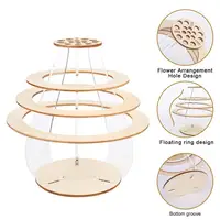 Wooden Puzzle Flower Vase with Stem Holder Heavy Duty DIY Flower Bouquet Display Stand Home Office Desktop Decoration 2
