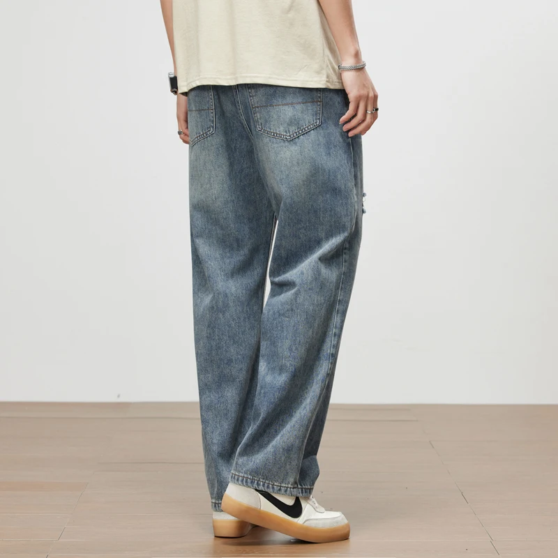 موضة ممزق الجينز الرجال الصيف رقيقة لينة مستقيم Vi...