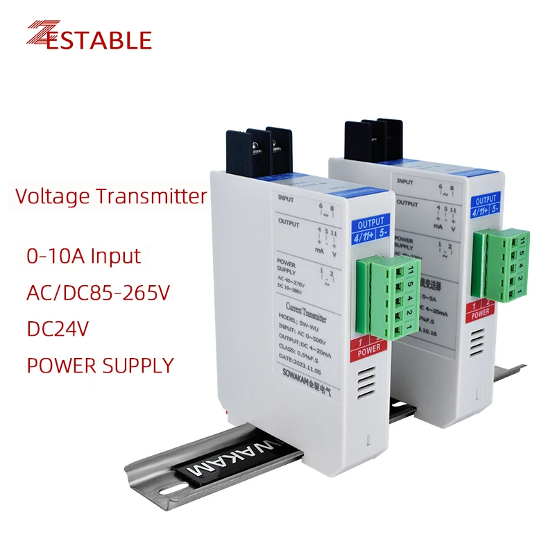 

ZA-WI AC/DC Current Sensor Transducer AC/DC 1A 5A 10A Input 4-20mA 0-20mA 0-5V 0-10V Output DC24V AC/DC85-265V Power Supply