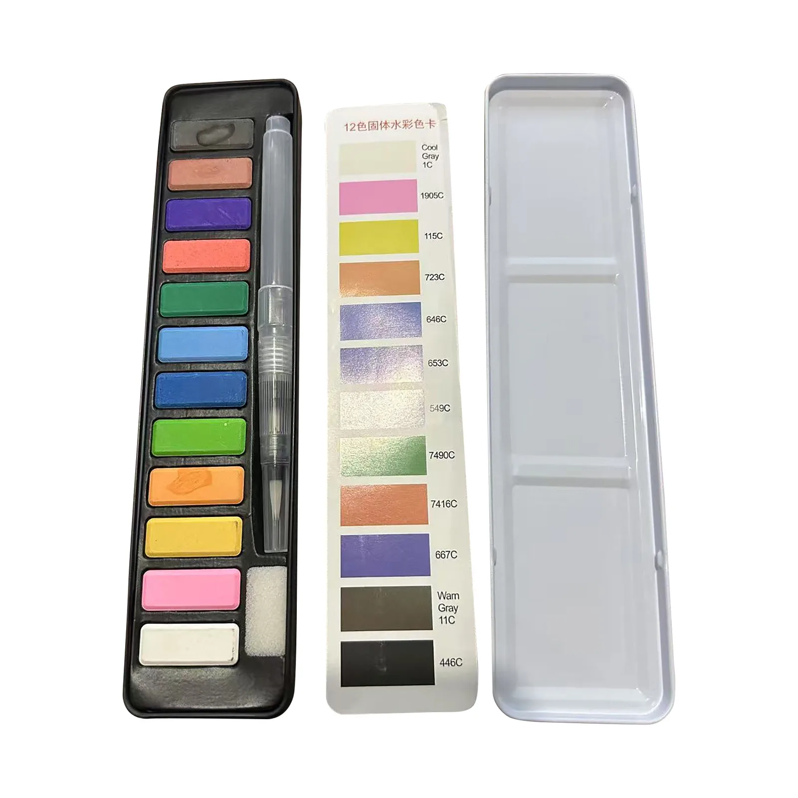 Watercolor Paint Set 12 Colors Travel Set with Brush For Amateur Hobbyists Painting Lovers and Artists