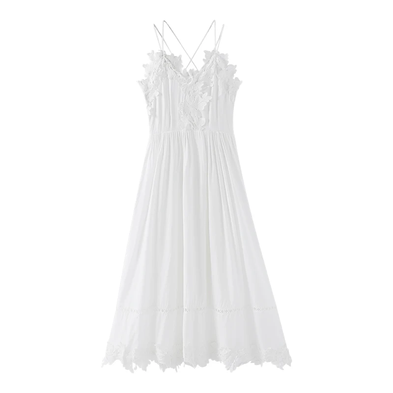 

Новые летние белые платья, женские платья для отдыха на море, модные облегающие пляжные длинные платья на бретелях с открытой спиной, женская одежда