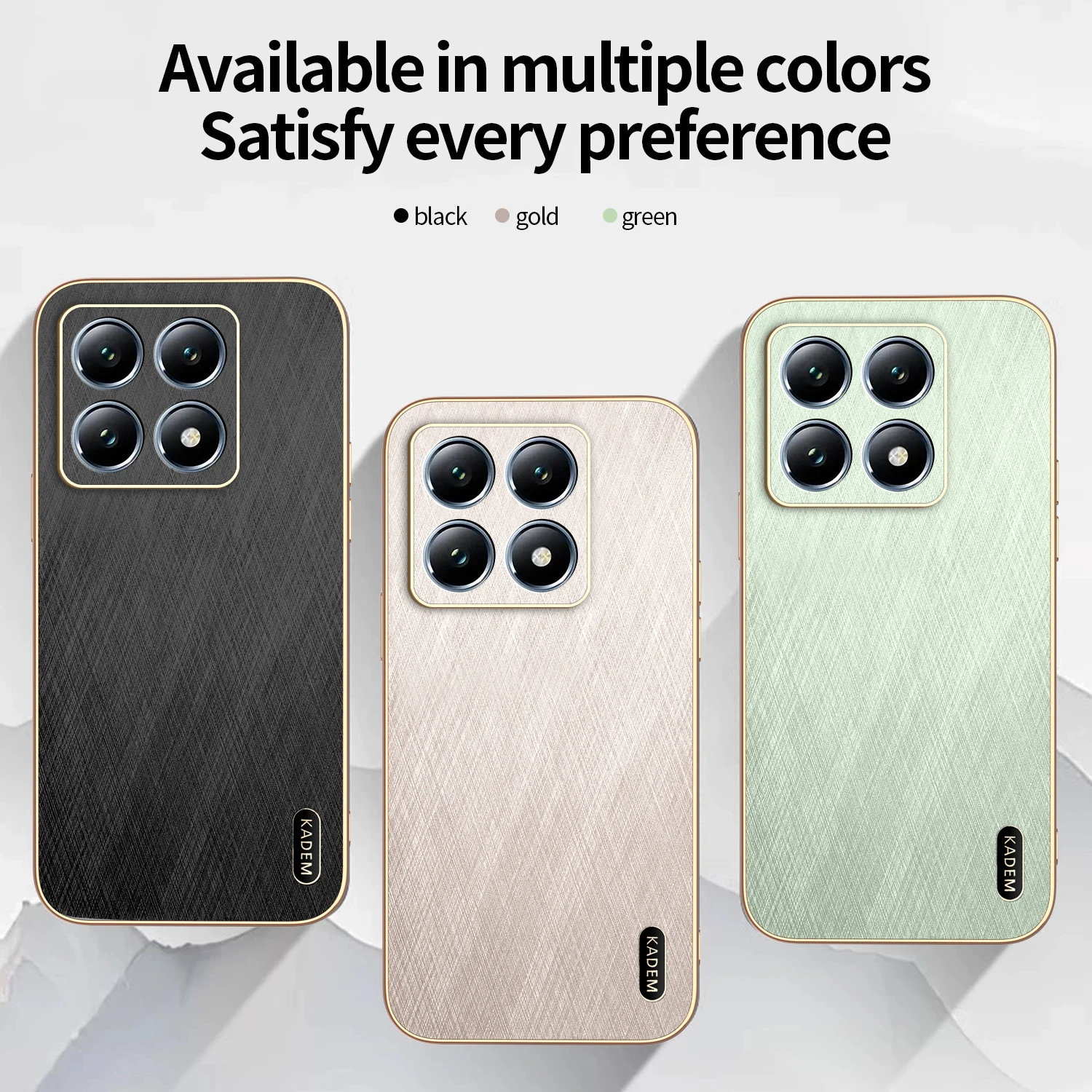 Luxury Gold Silk Skin Shockproof Case with PU Leather Finish