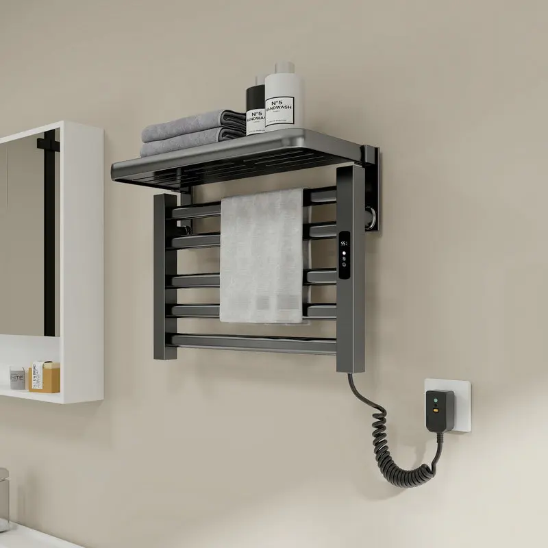 ราวแขวนผ้าเช็ดตัวไฟฟ้าแบบกันน้ำสำหรับห้องน้ำในบ้าน พร้อมระบบทำความร้อนอัจฉริยะ หน้าจอสัมผัส 1