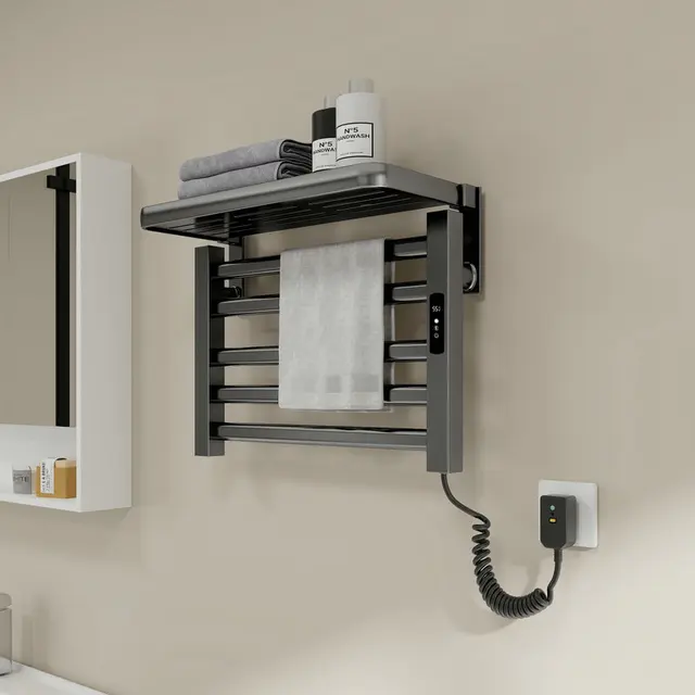 ราวแขวนผ้าเช็ดตัวไฟฟ้าแบบกันน้ำสำหรับห้องน้ำในบ้าน พร้อมระบบทำความร้อนอัจฉริยะ หน้าจอสัมผัส 1